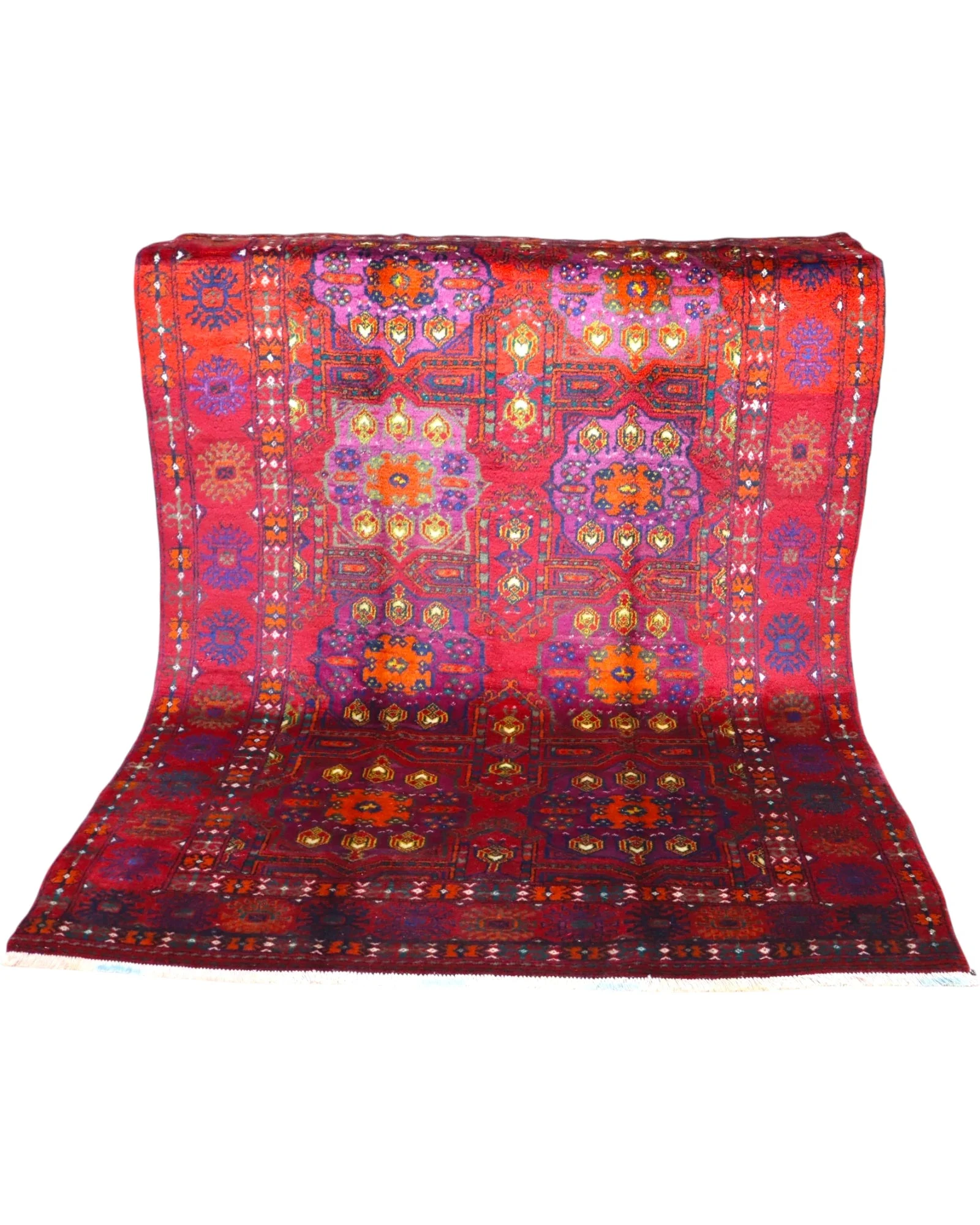 Hand-Knotted Wool Turkmen Oriental Rug, 227 × 161 cm