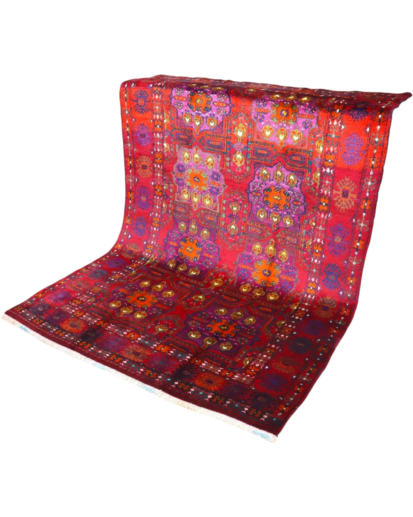 Hand-Knotted Wool Turkmen Oriental Rug, 227 × 161 cm
