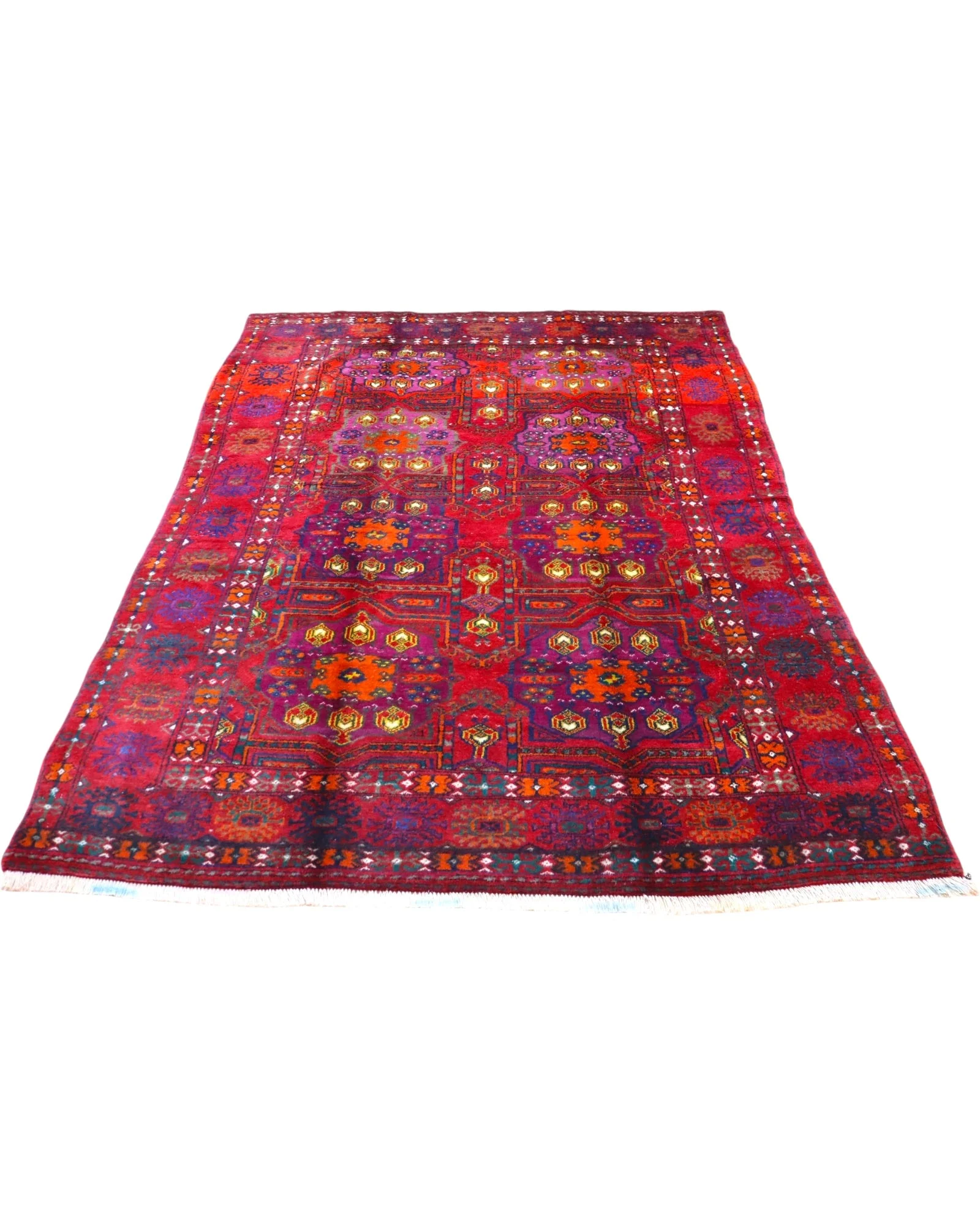 Hand-Knotted Wool Turkmen Oriental Rug, 227 × 161 cm