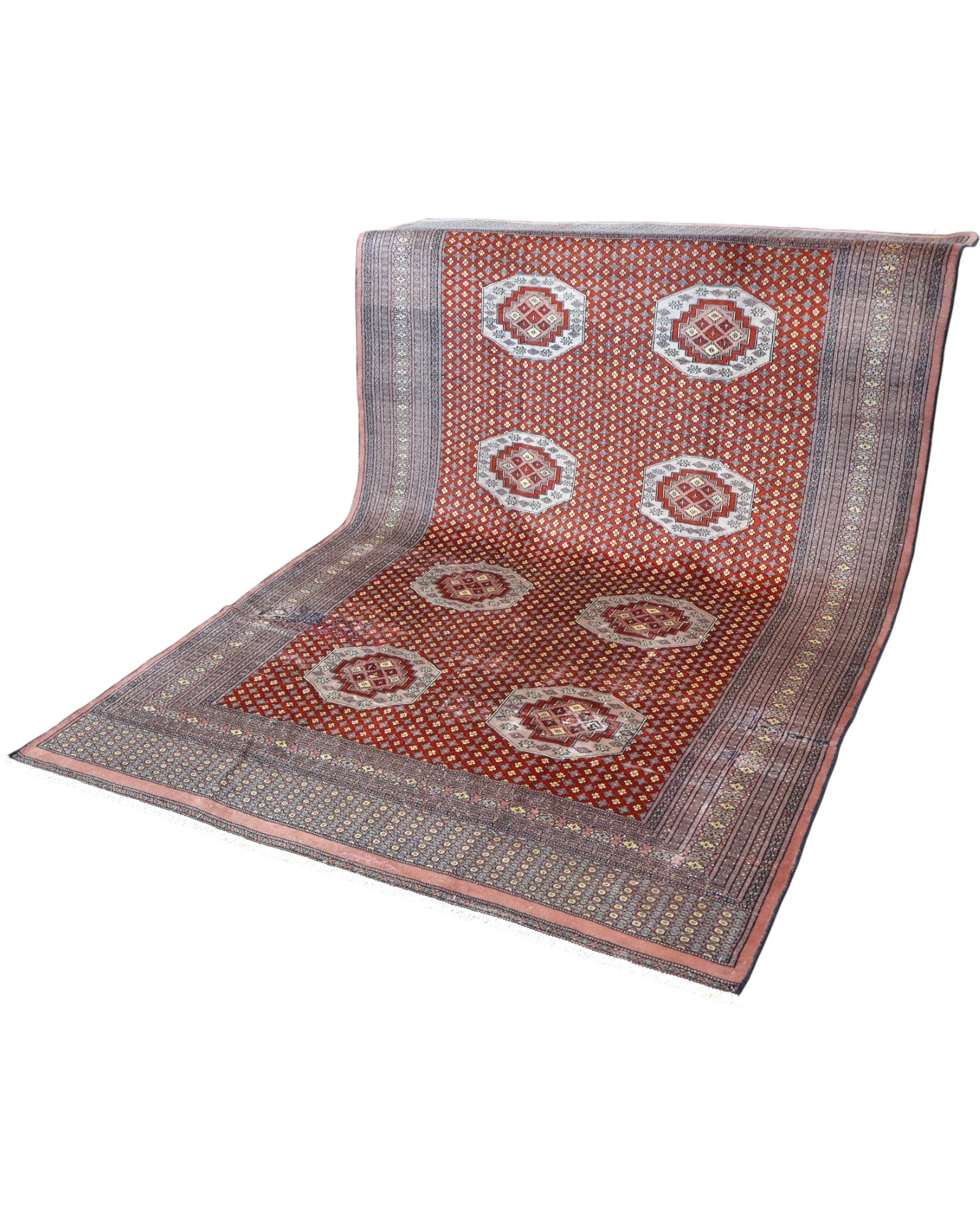 Hand-Knotted Wool Pakistani Rug, 276 × 188 cm