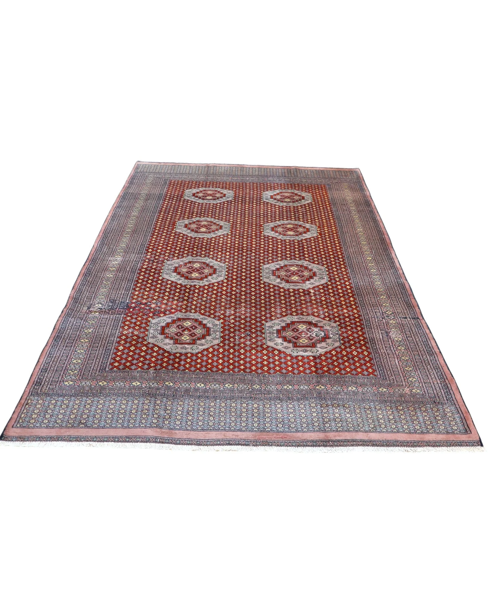 Hand-Knotted Wool Pakistani Rug, 276 × 188 cm