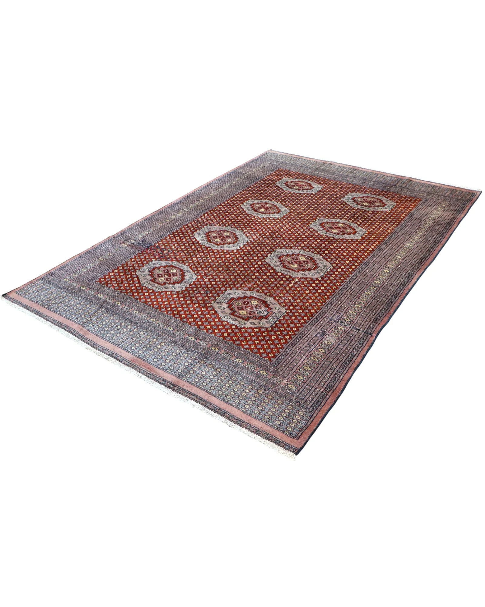 Hand-Knotted Wool Pakistani Rug, 276 × 188 cm