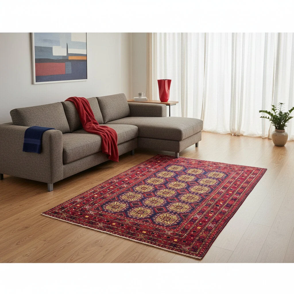 Turkmen Oriental Rug — hand-knotted, 303 × 232 cm, Wool
