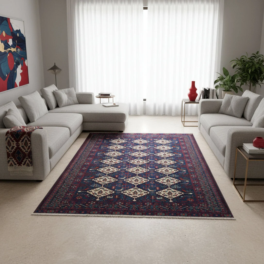 Afghan Rug — hand-knotted, 289 × 196 cm, Wool