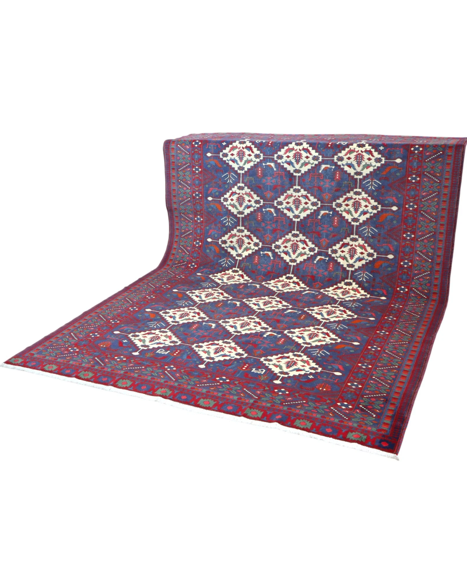 Afghan Rug — hand-knotted, 289 × 196 cm, Wool