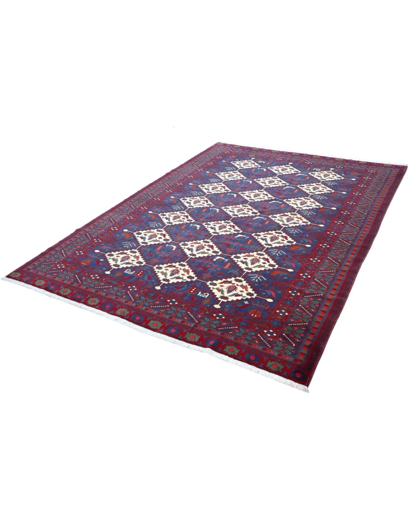 Afghan Rug — hand-knotted, 289 × 196 cm, Wool