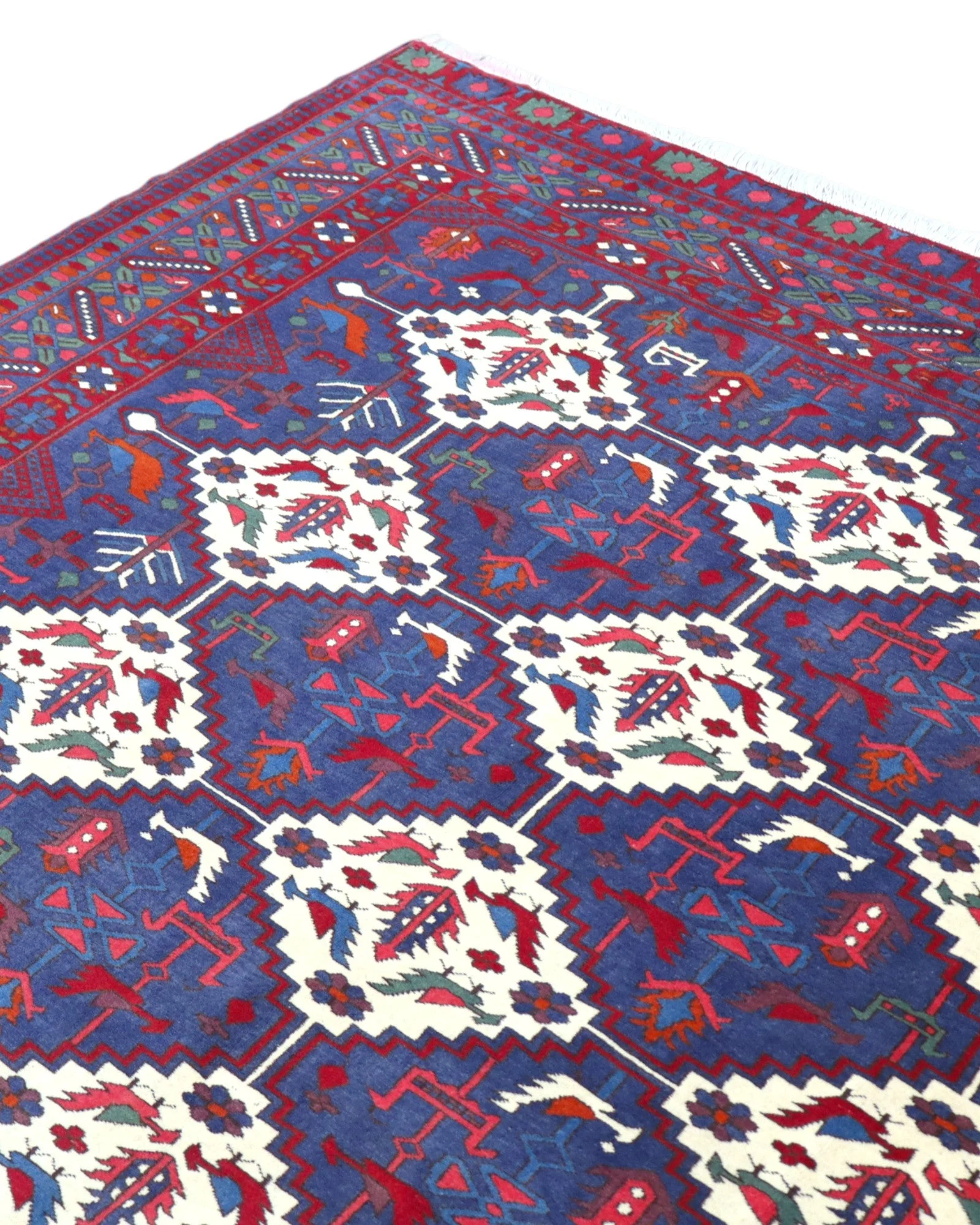 Afghan Rug — hand-knotted, 289 × 196 cm, Wool