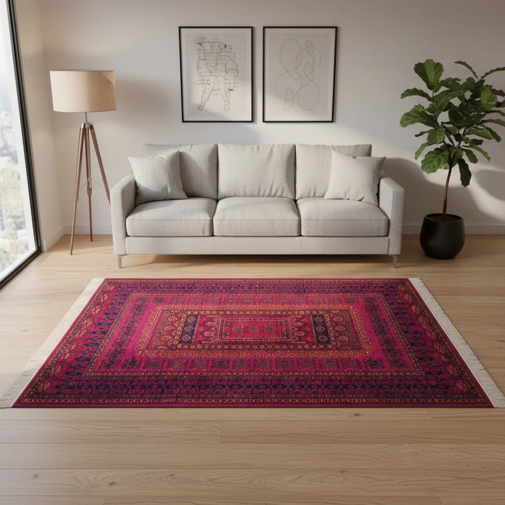 Turkmen Oriental Rug — hand-knotted, 278 × 185 cm, Wool