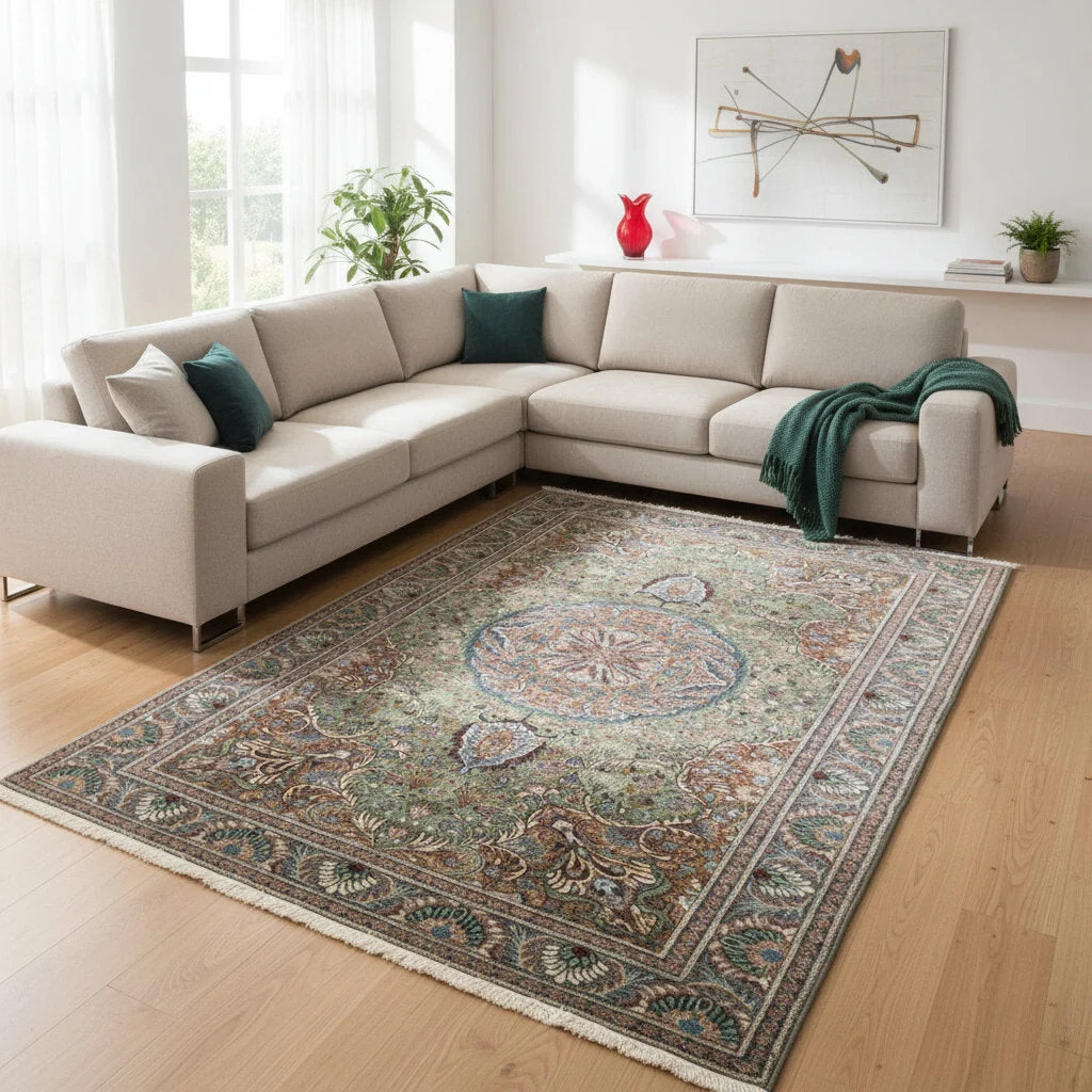 Hand-Knotted Wool Oriental Rug, 290 × 193 cm