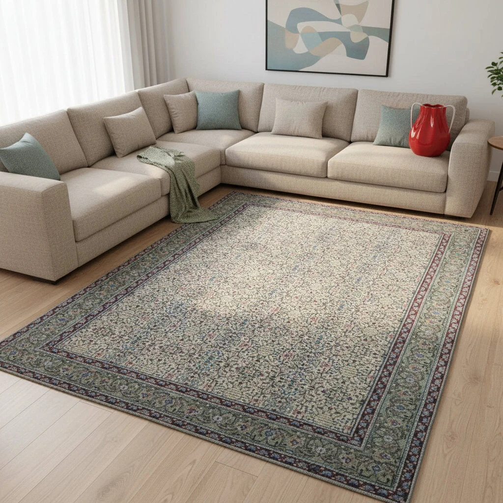 Hand-Knotted Wool Turkish Rug, 296 × 198 cm