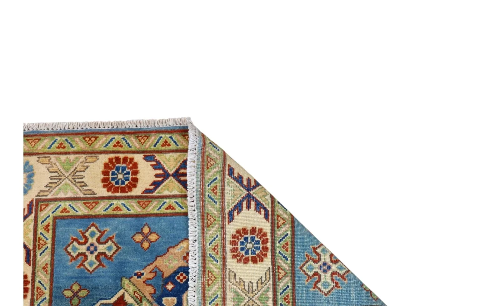 Kazak Afghan Rug — hand-knotted, 186 × 122 cm, Wool