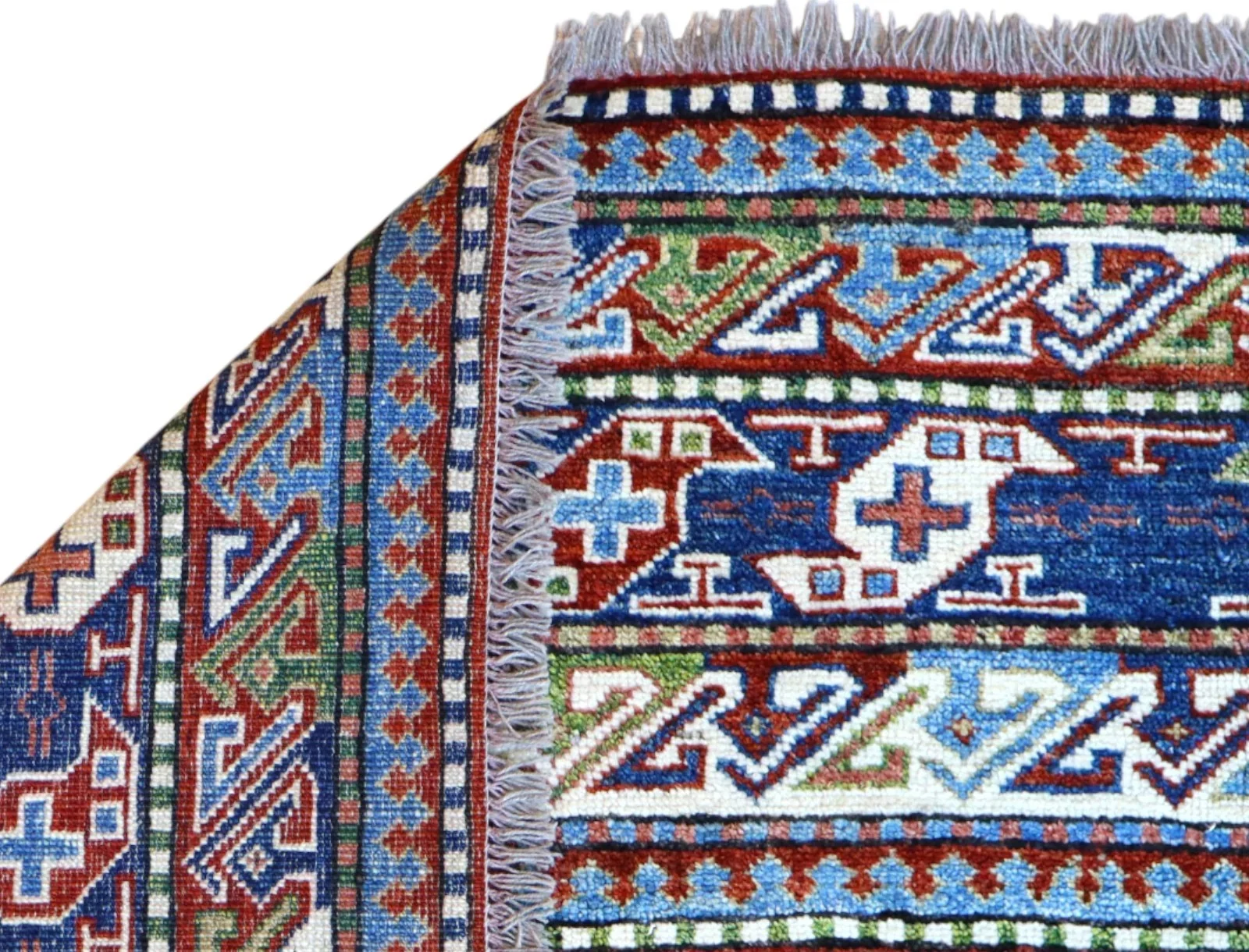 Kazak Afghan Rug 259 × 196 cm, Wool, hand-knotted