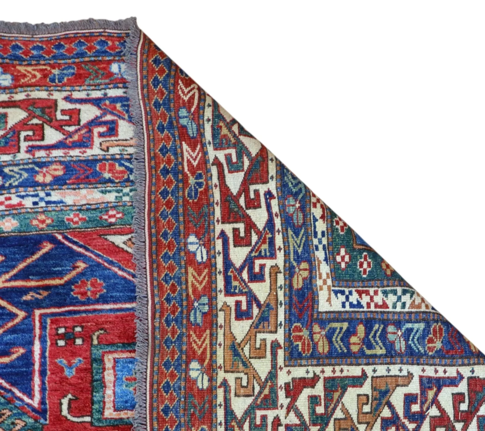 Kazak Afghan Rug 247 × 215 cm, Wool, hand-knotted