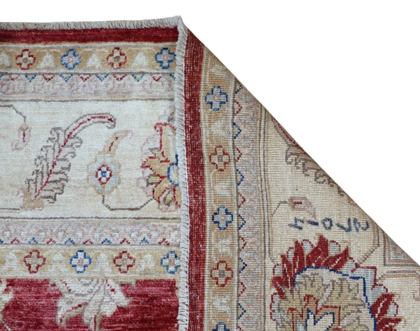 Hand-Knotted Wool Ziegler Afghan Rug, 246 × 201 cm