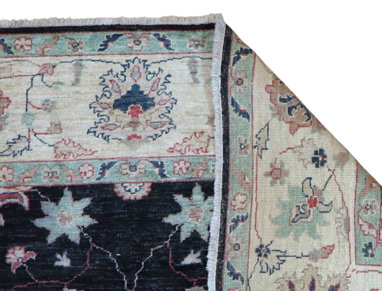 Ziegler Afghan Rug — hand-knotted, 262 × 180 cm, Wool