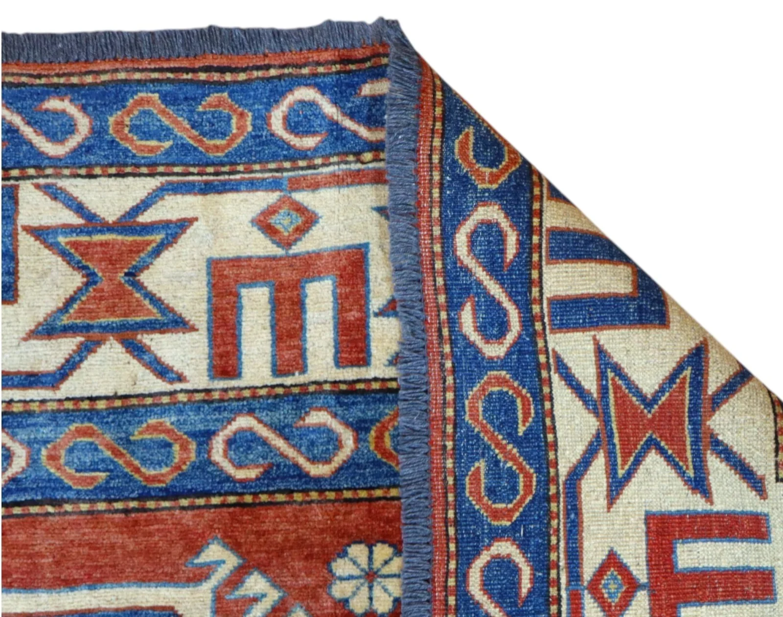 Hand-Knotted Wool Kazak Oriental Rug, 346 × 210 cm