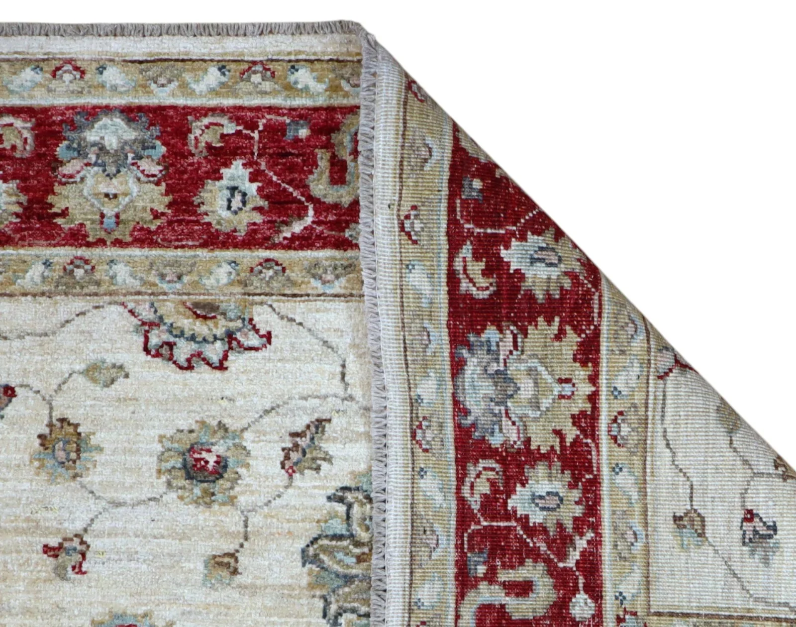 orientteppich-afghanistan-175-x-127-cm-schurwolle-handgeknupft-rueckseite Hand-Knotted Wool Ziegler Afghan Rug, 175 × 127 cm
