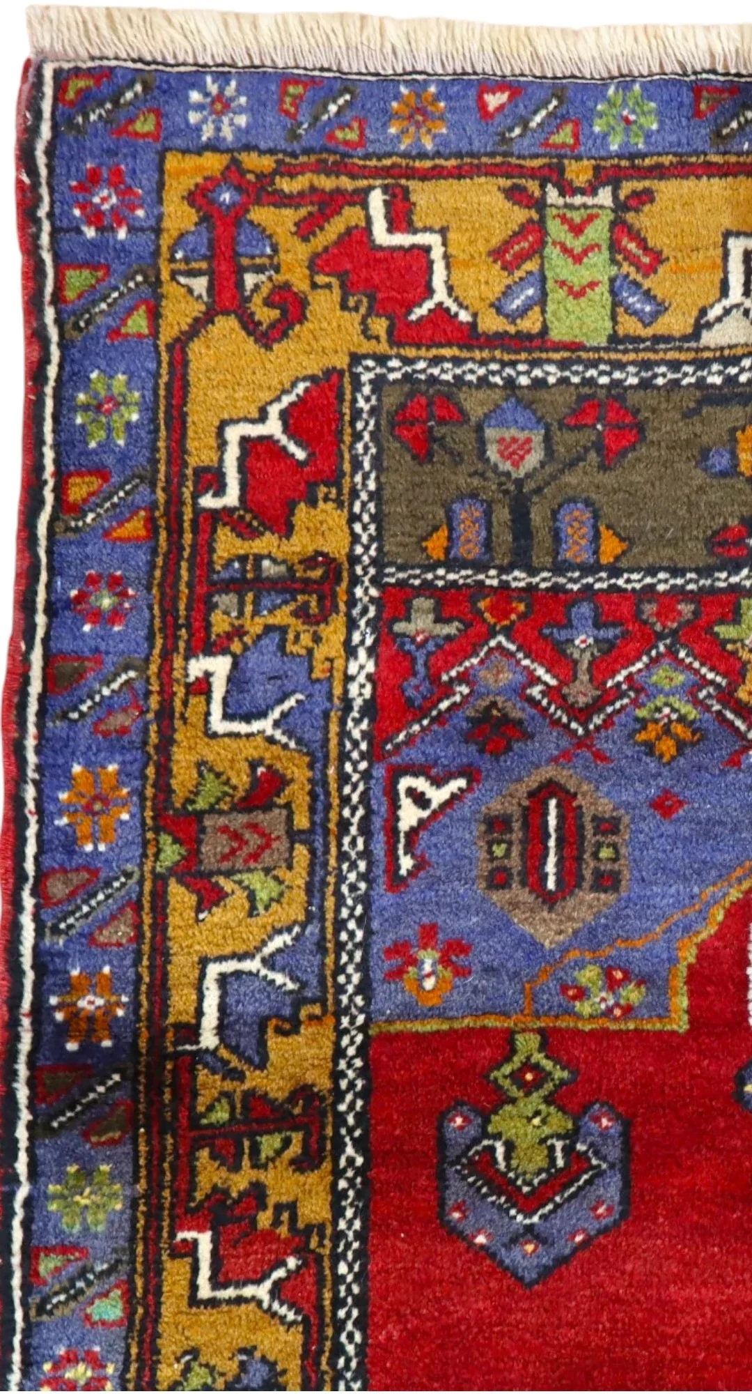 Hand-Knotted Wool Oriental Rug, 230 × 97 cm