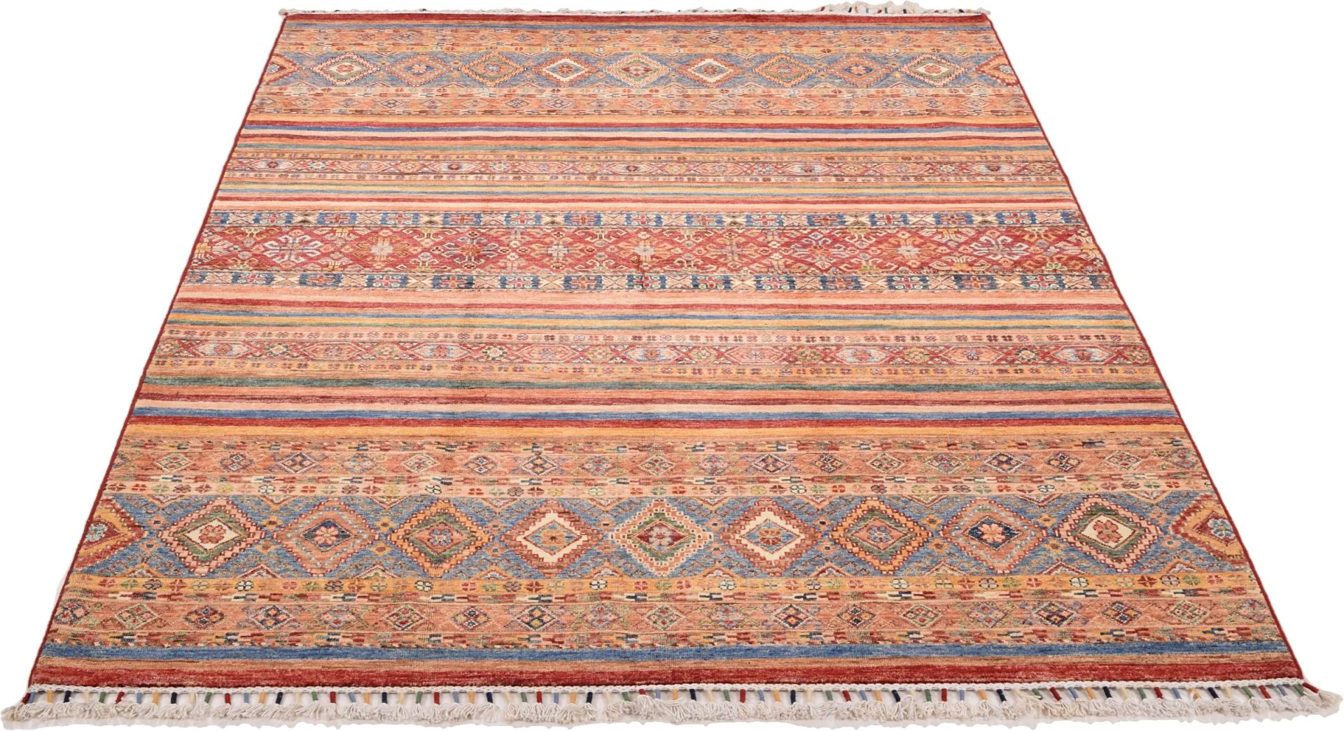 Hand-Knotted Wool Samarkand Pakistani Rug, 173 × 239 cm