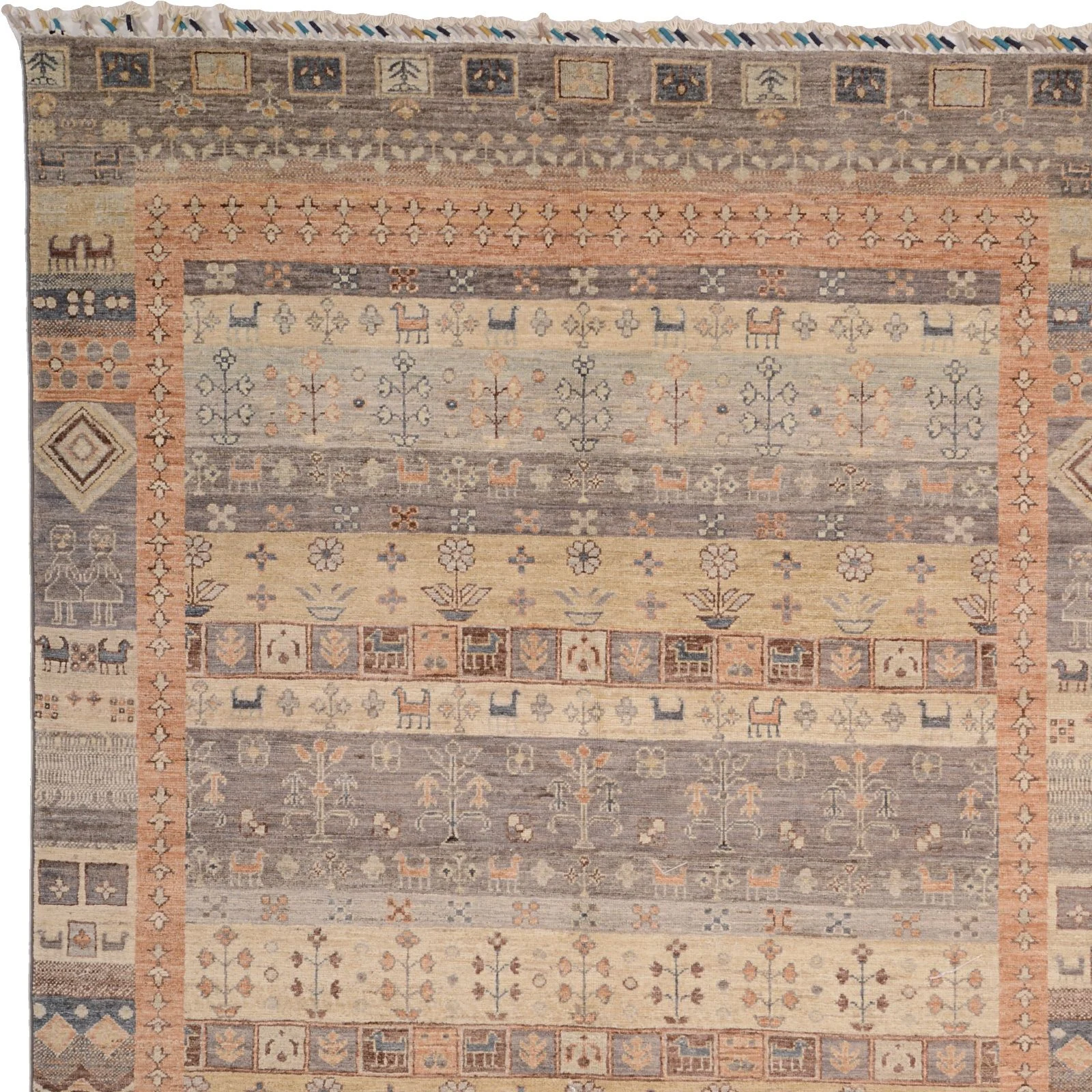 Hand-Knotted Wool Samarkand Pakistani Rug, 151 × 205 cm