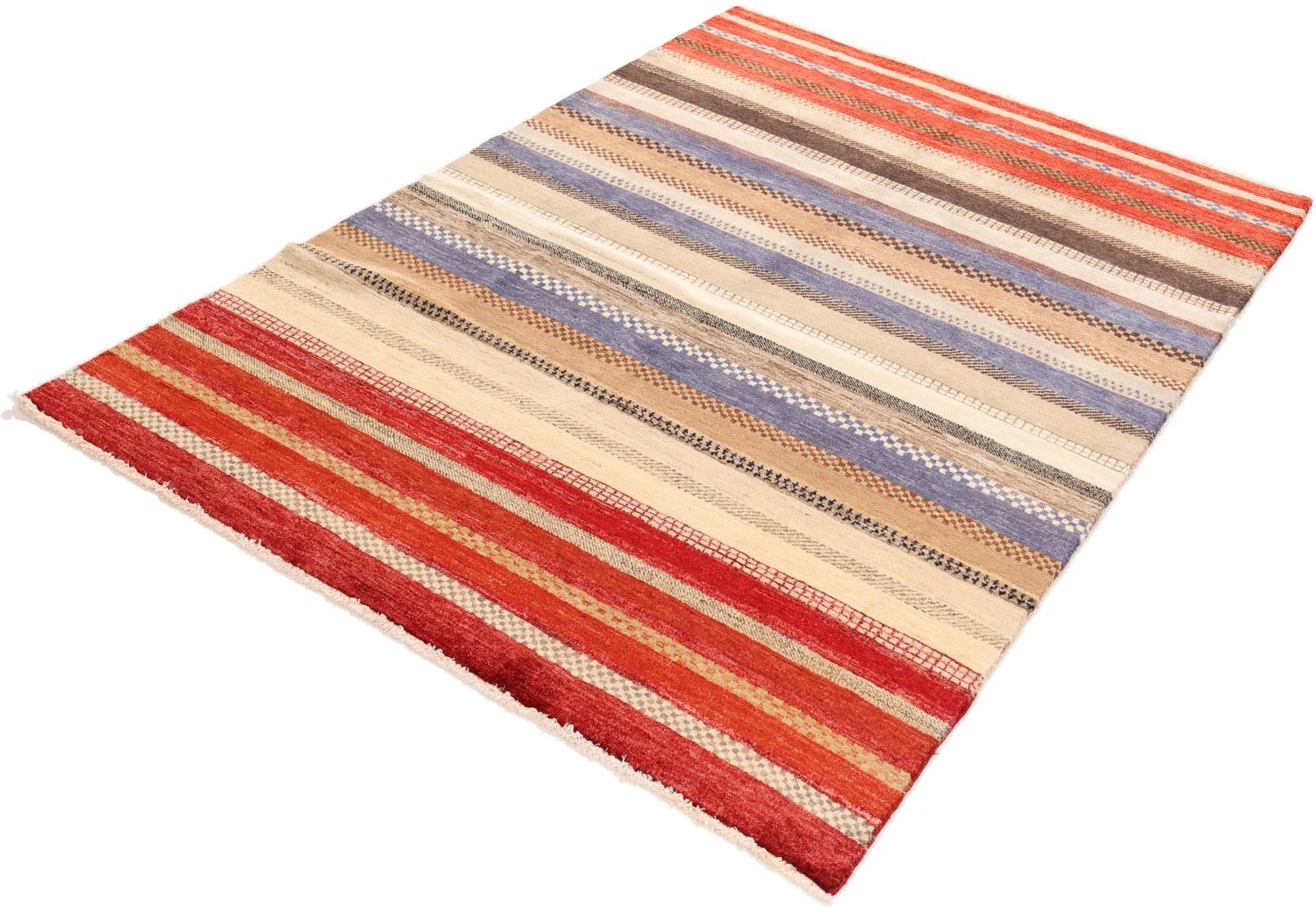 Hand-Knotted Wool Gabbeh Pakistani Rug, 174 × 238 cm