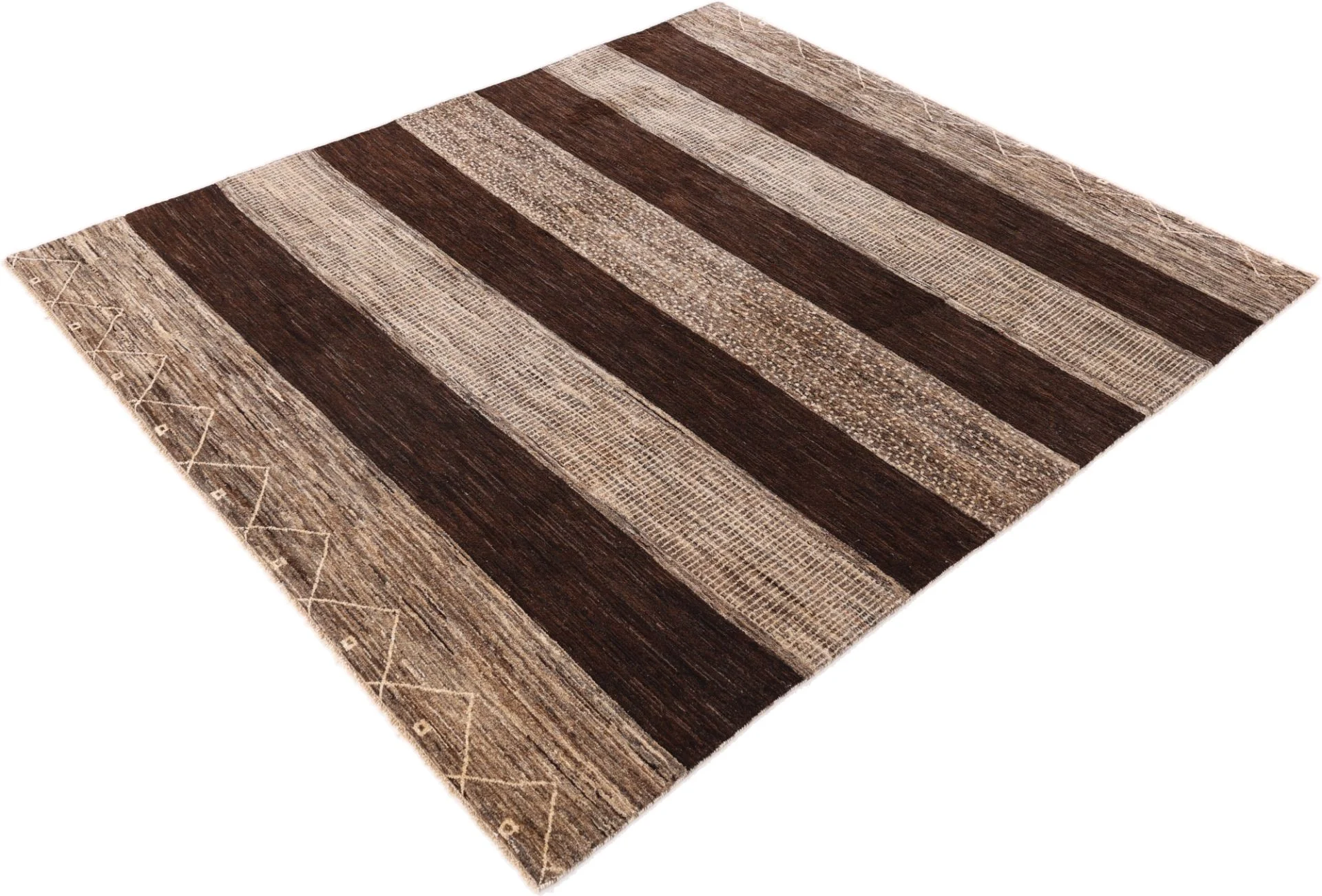 Hand-Knotted Wool Gabbeh Pakistani Rug, 207 × 242 cm