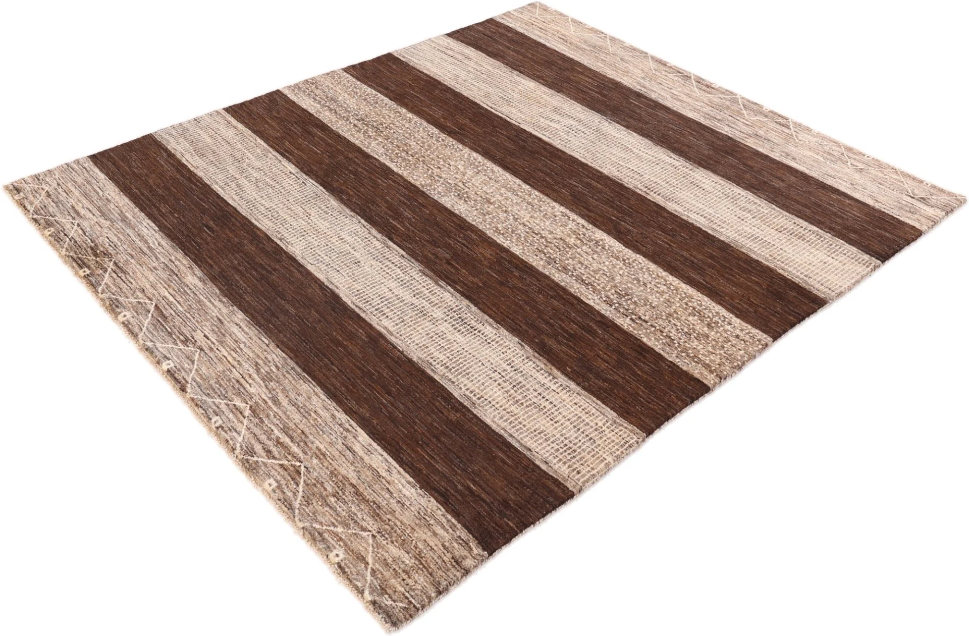Hand-Knotted Wool Gabbeh Pakistani Rug, 207 × 242 cm