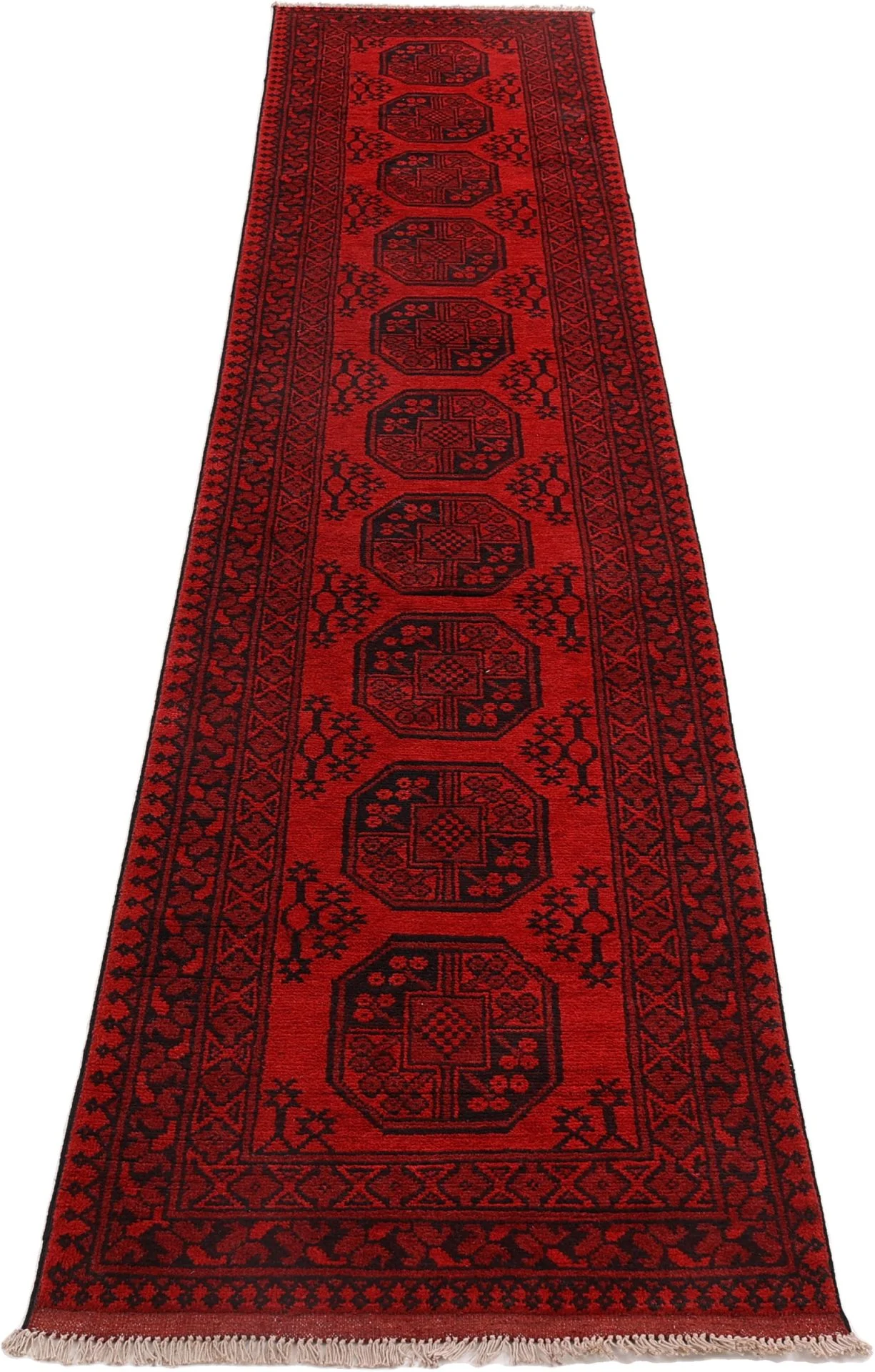 Afghan Rug 80 × 401 cm, Wool, hand-knotted