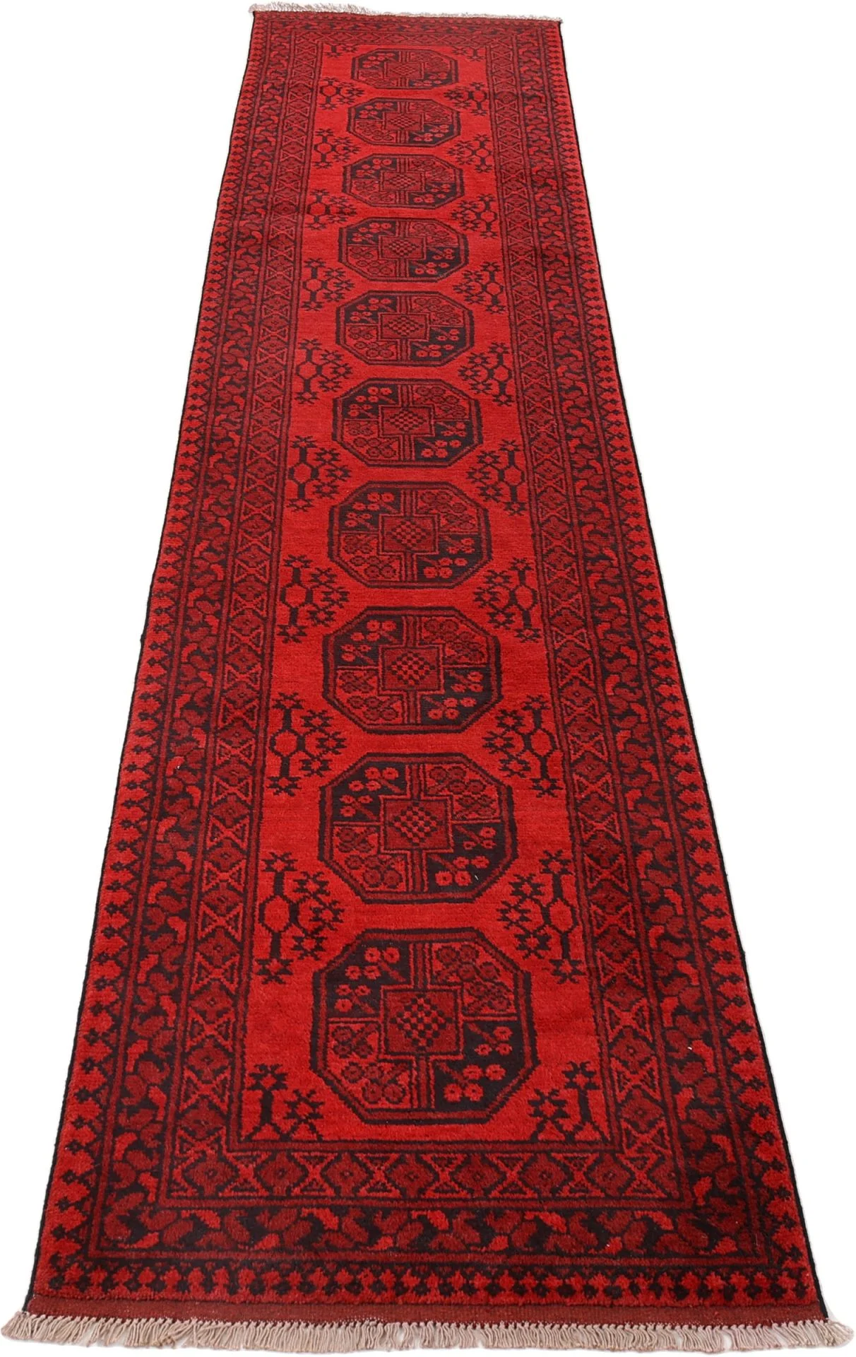 Afghan Rug 80 × 401 cm, Wool, hand-knotted