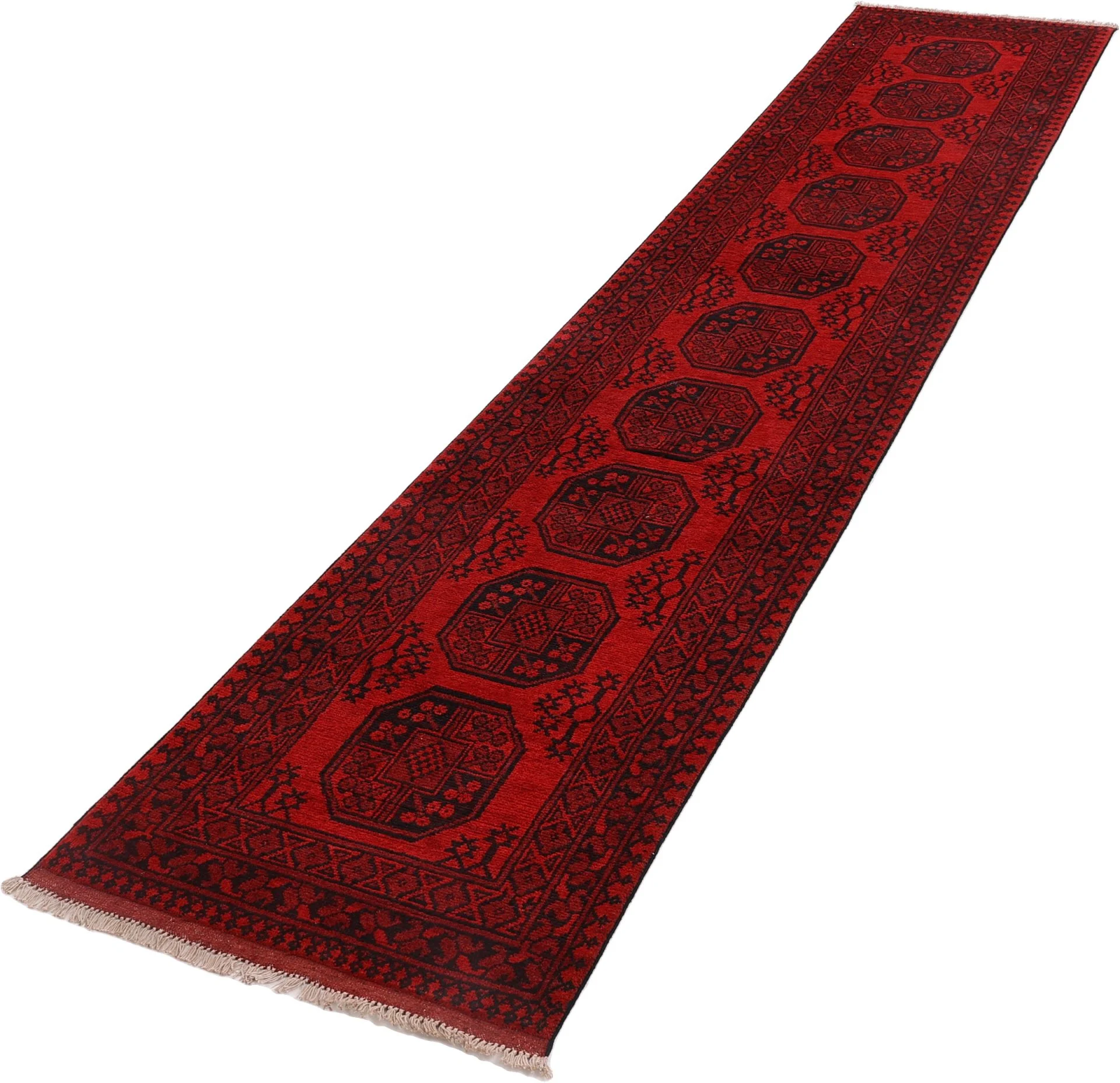 Afghan Rug 80 × 401 cm, Wool, hand-knotted