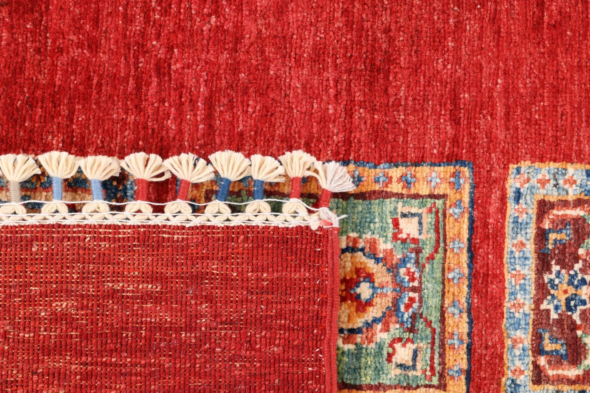Hand-Knotted Wool Samarkand Afghan Rug, 86 × 251 cm