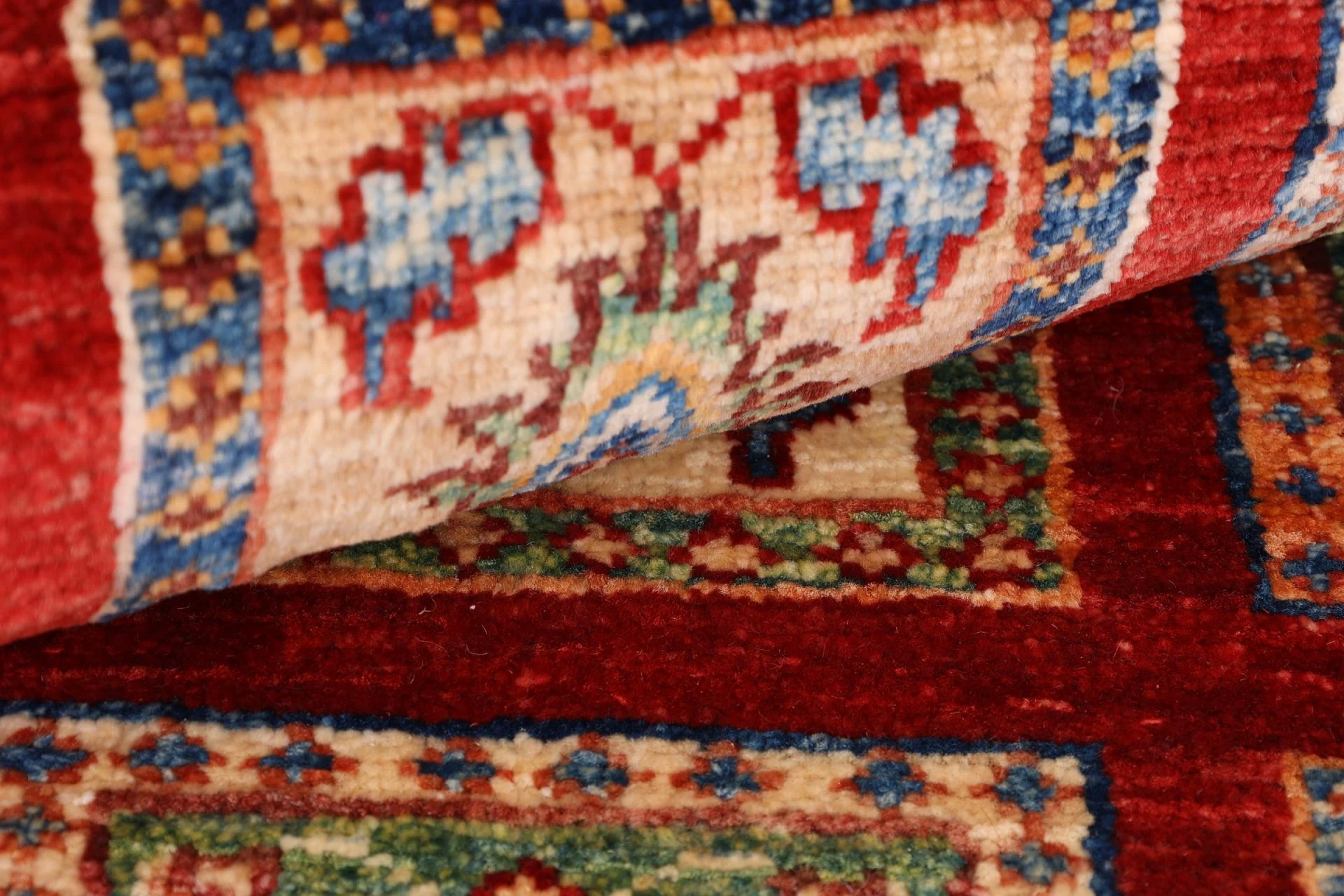 Hand-Knotted Wool Samarkand Afghan Rug, 86 × 251 cm