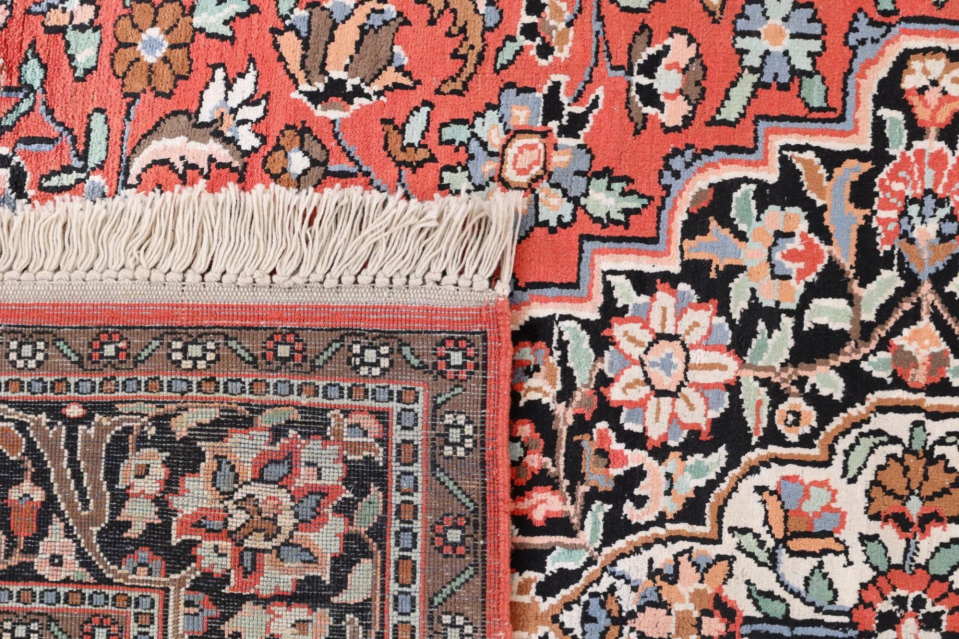 Hand-Knotted Wool Indian Rug, 184 × 124 cm