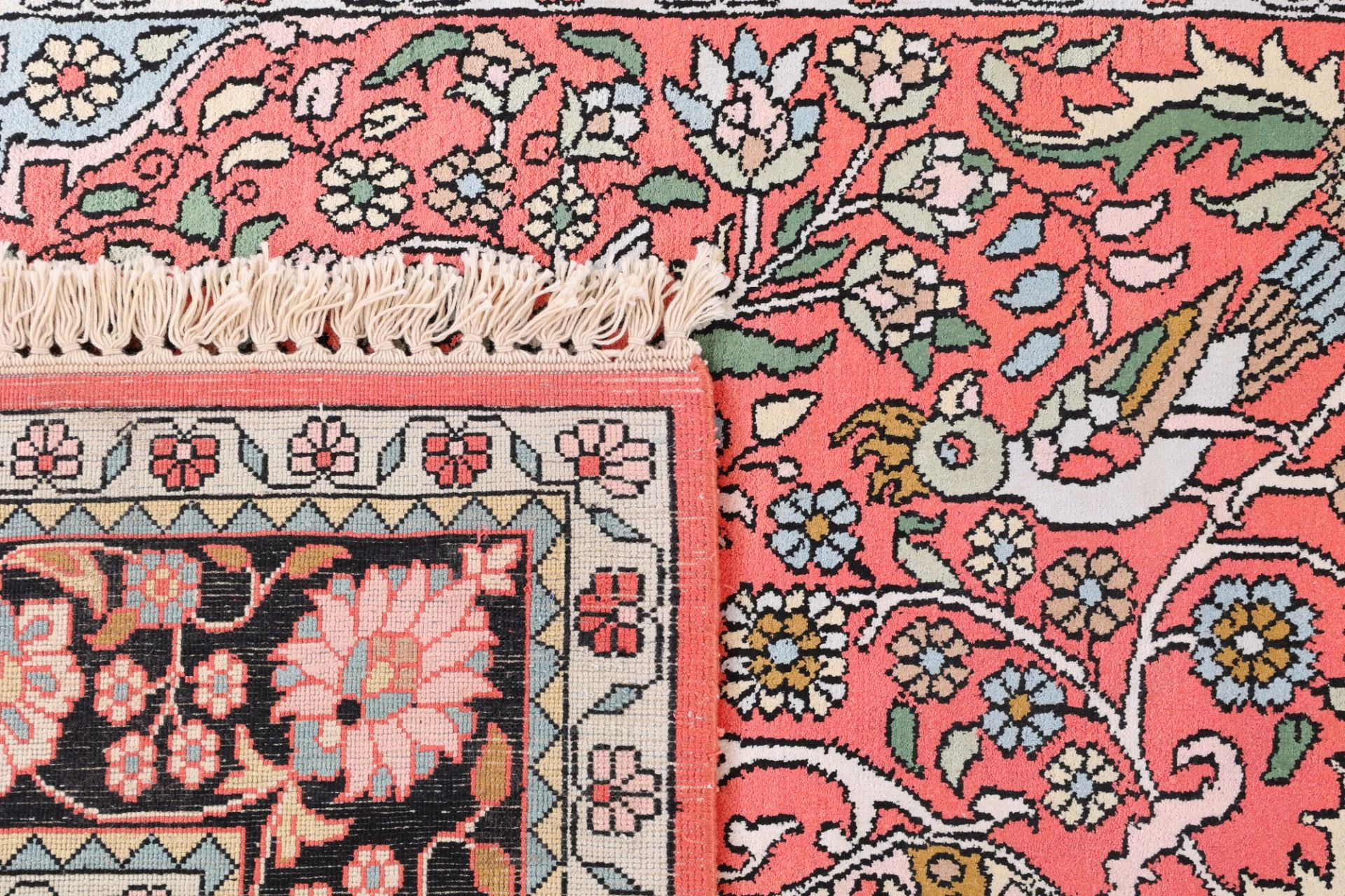 Hand-Knotted Wool Indian Rug, 184 × 120 cm