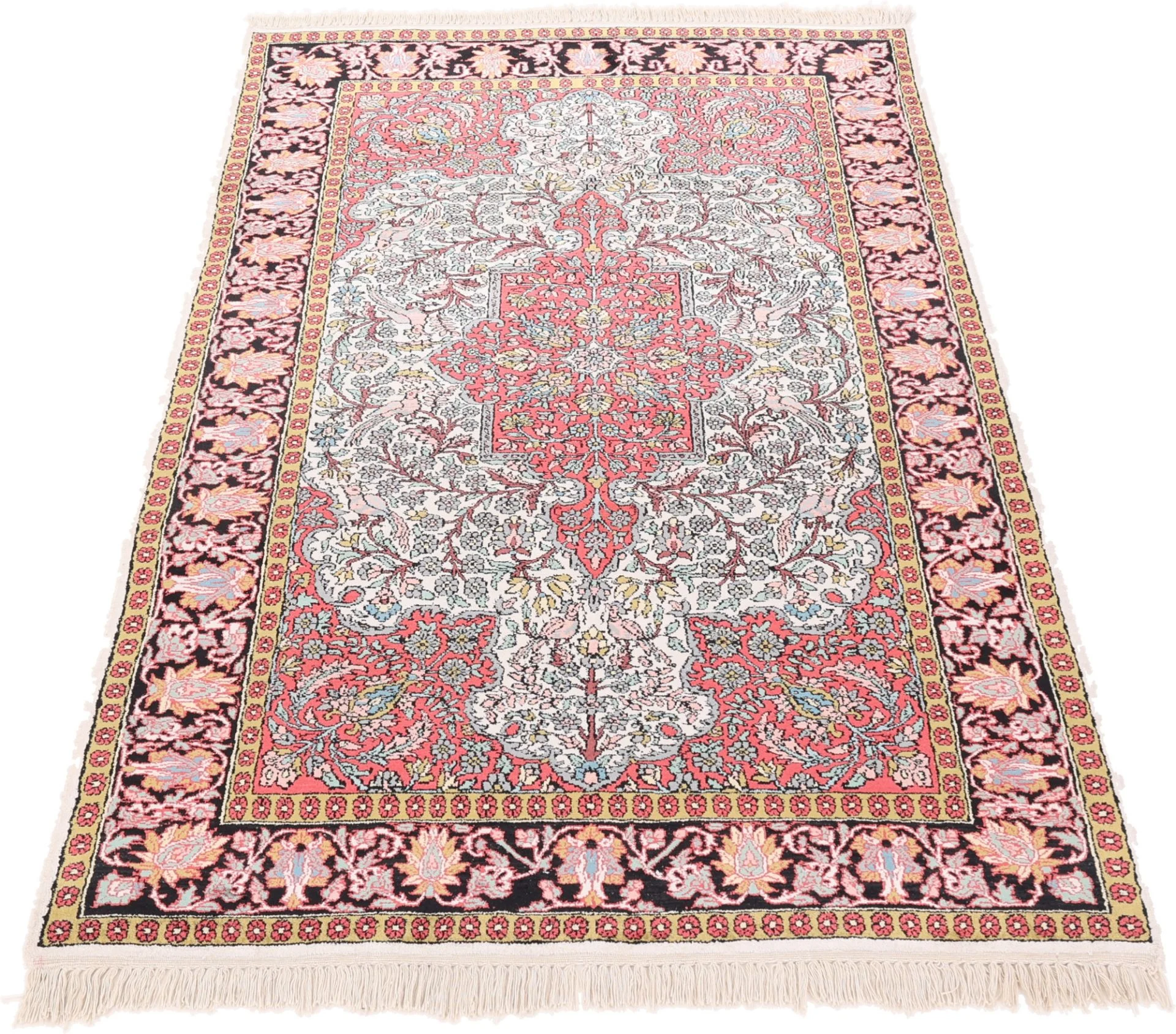 Hand-Knotted Wool Indian Rug, 193 × 120 cm