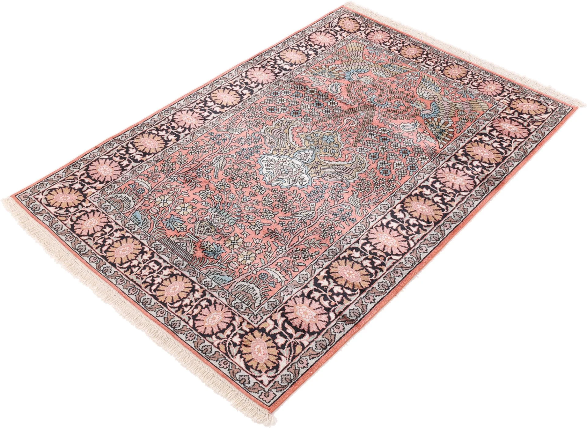 Hand-Knotted Wool Indian Rug, 182 × 123 cm