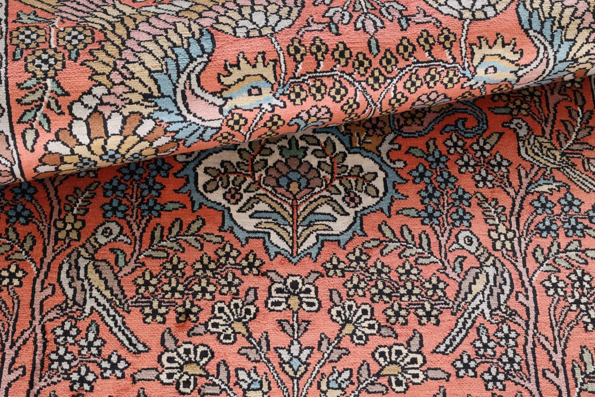 Hand-Knotted Wool Indian Rug, 182 × 123 cm