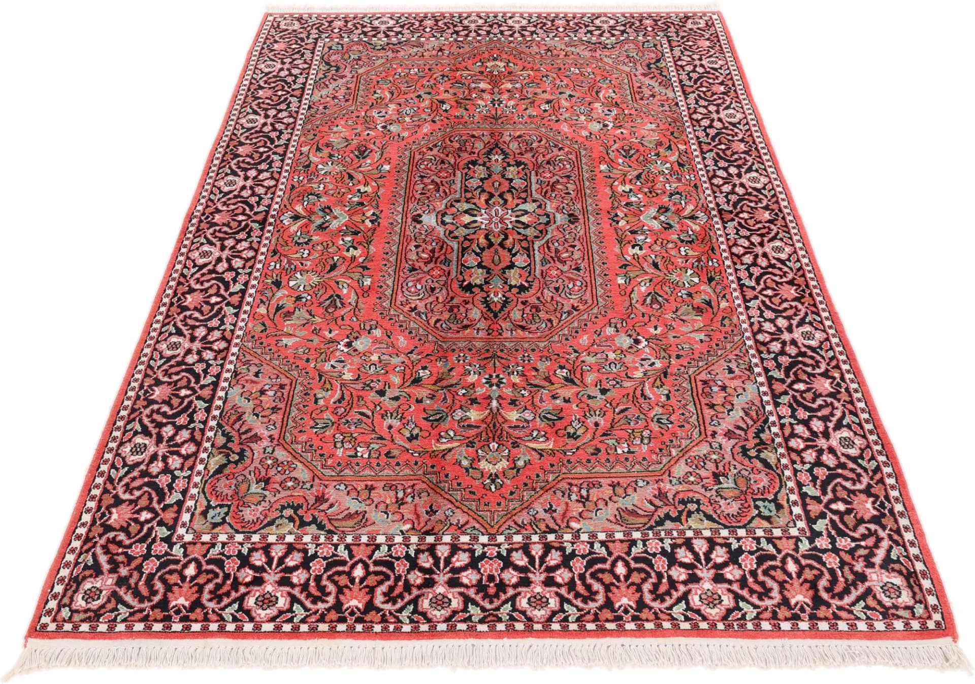 Indian Rug — hand-knotted, 245 × 156 cm, Wool
