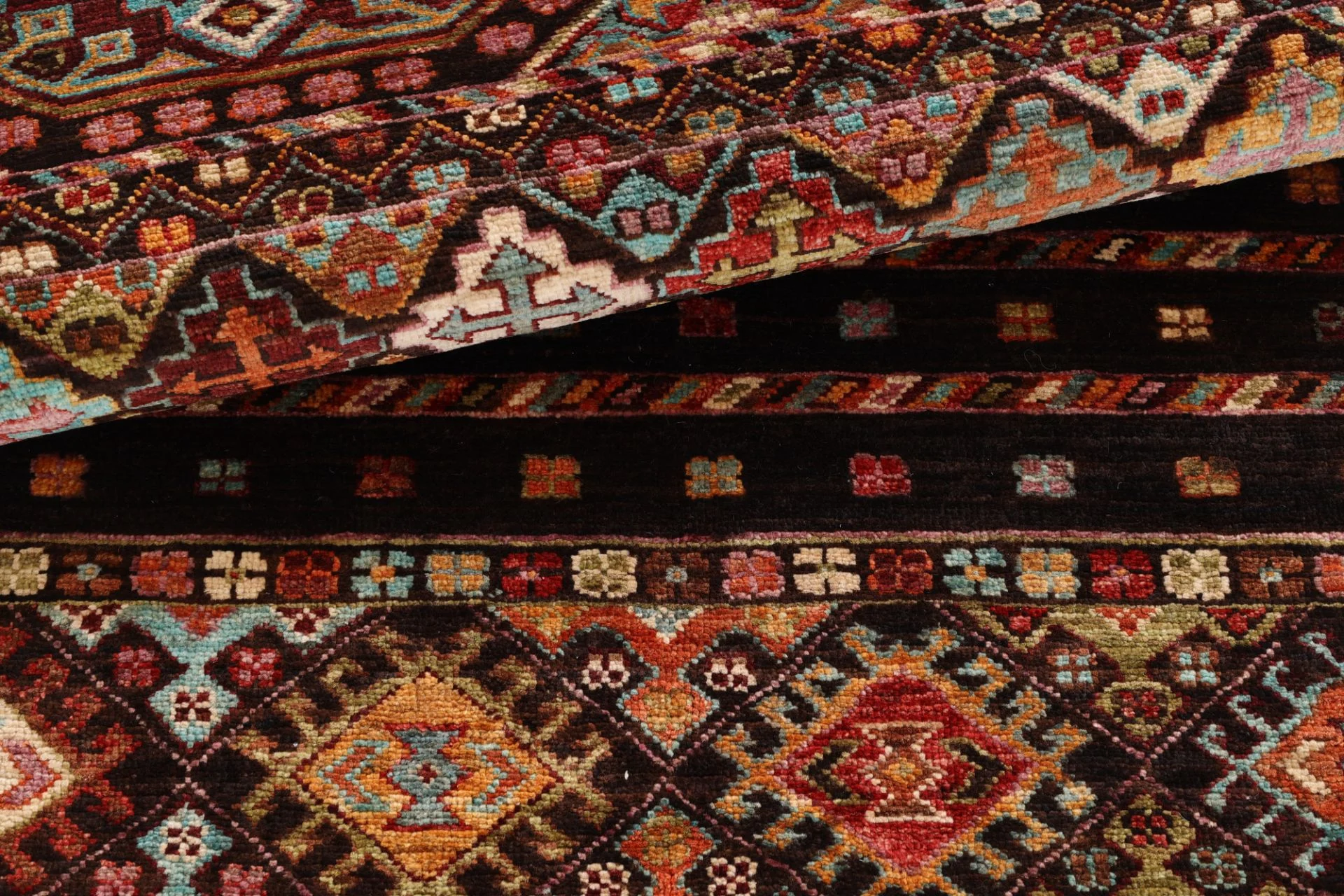 Hand-Knotted Wool Samarkand Afghan Rug, 84 × 311 cm